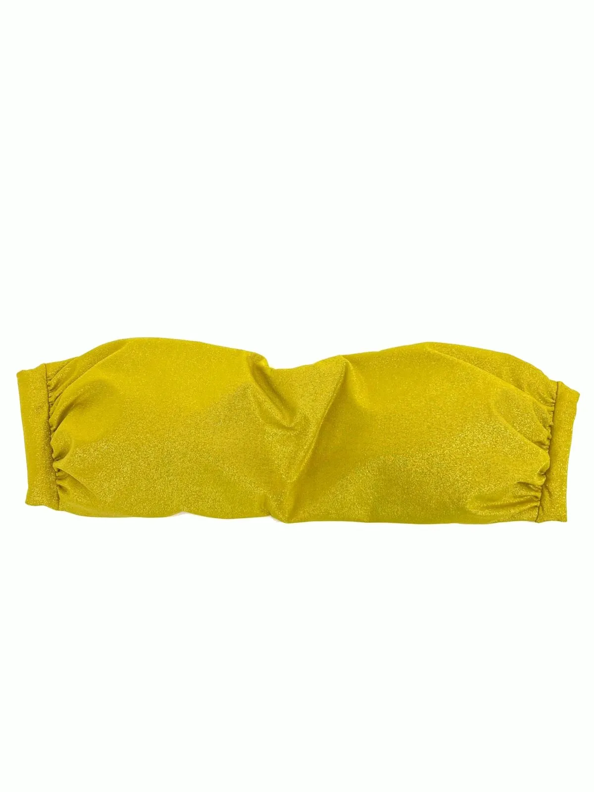 BIKINI A FASCIA SENAPE EFFETTO GLITTERATO