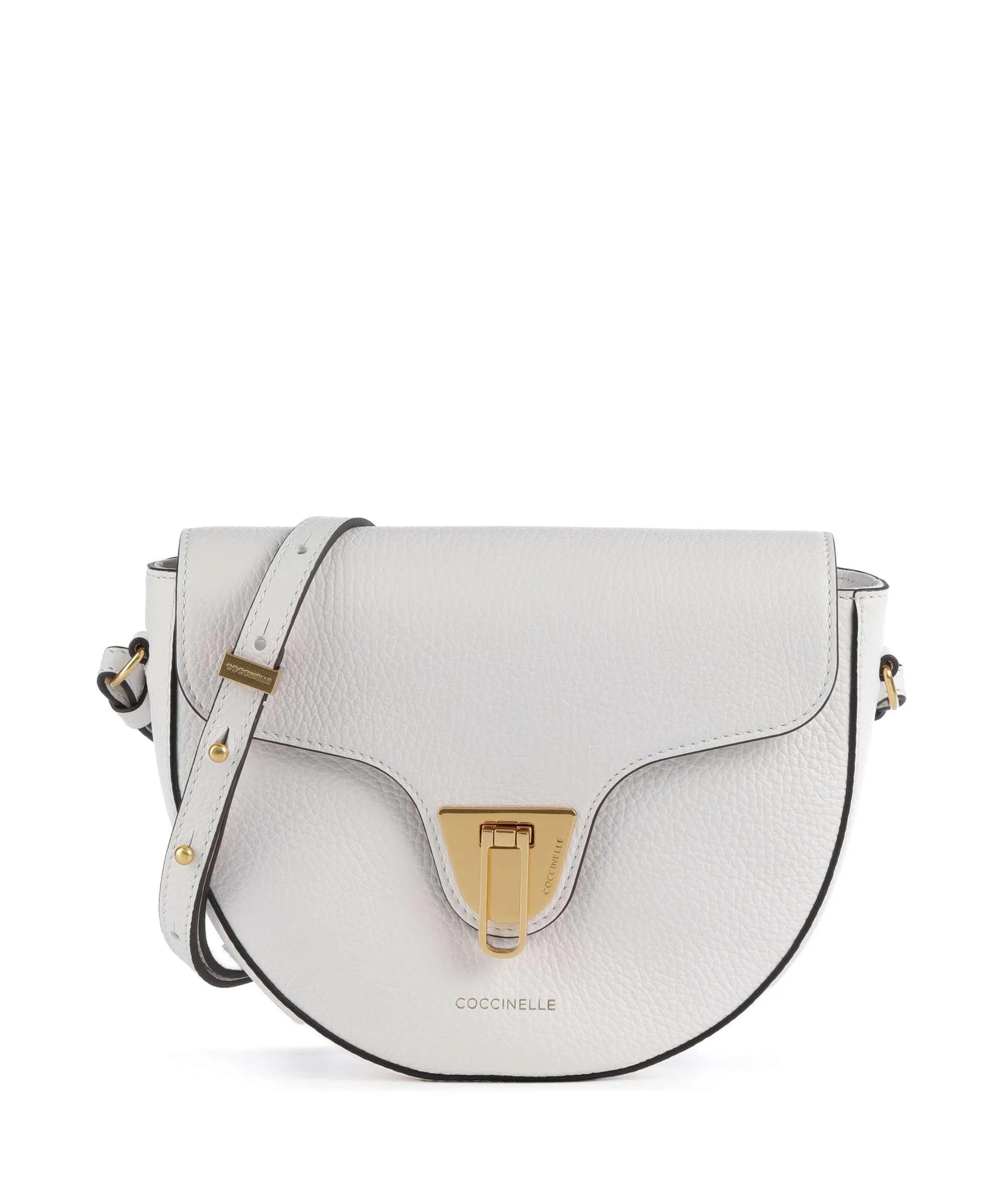  Coccinelle Beat Soft Borsa a tracolla pelle granulata bianco  