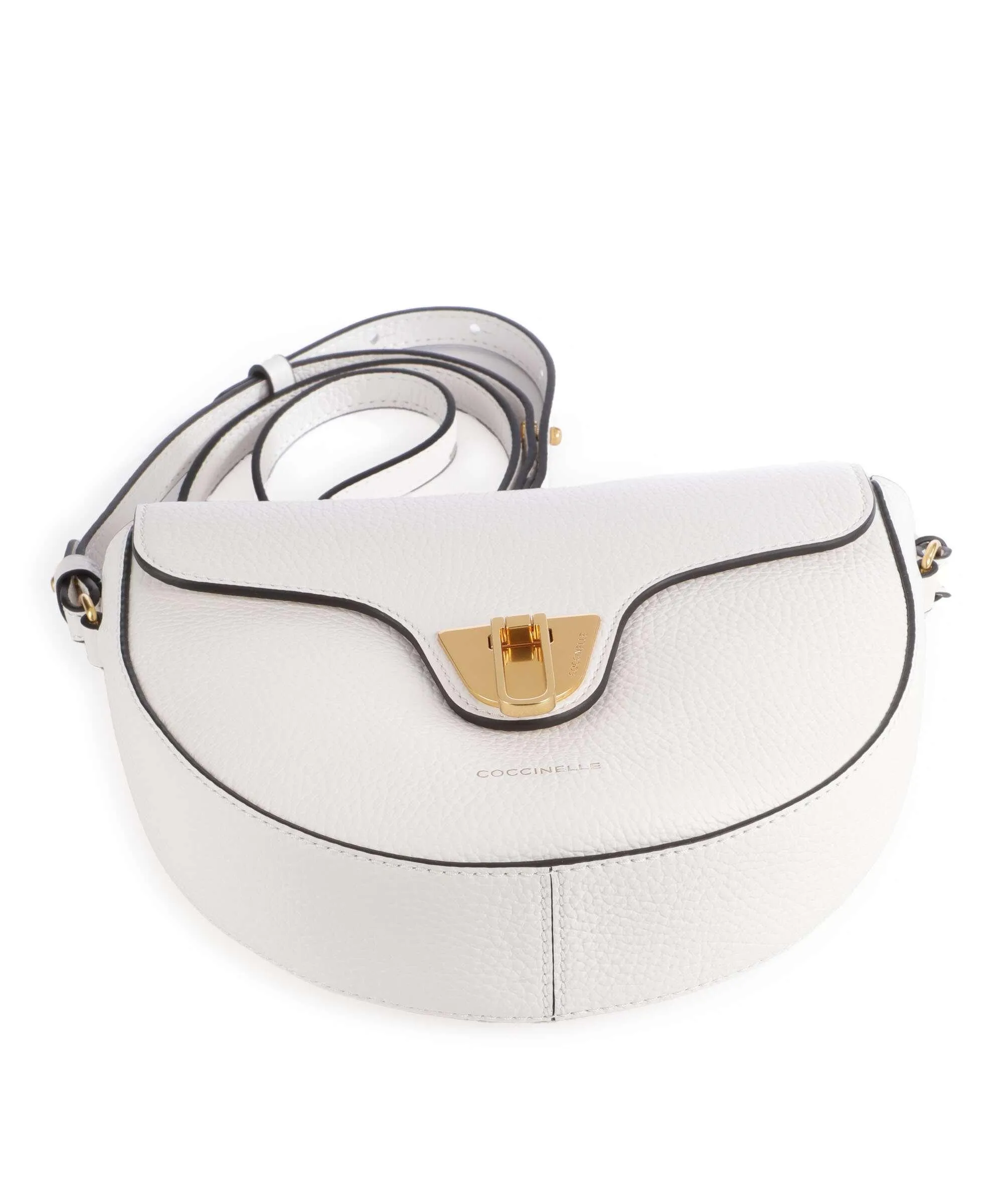  Coccinelle Beat Soft Borsa a tracolla pelle granulata bianco  