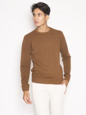 EGON - Maglia girocollo in lana Marrone