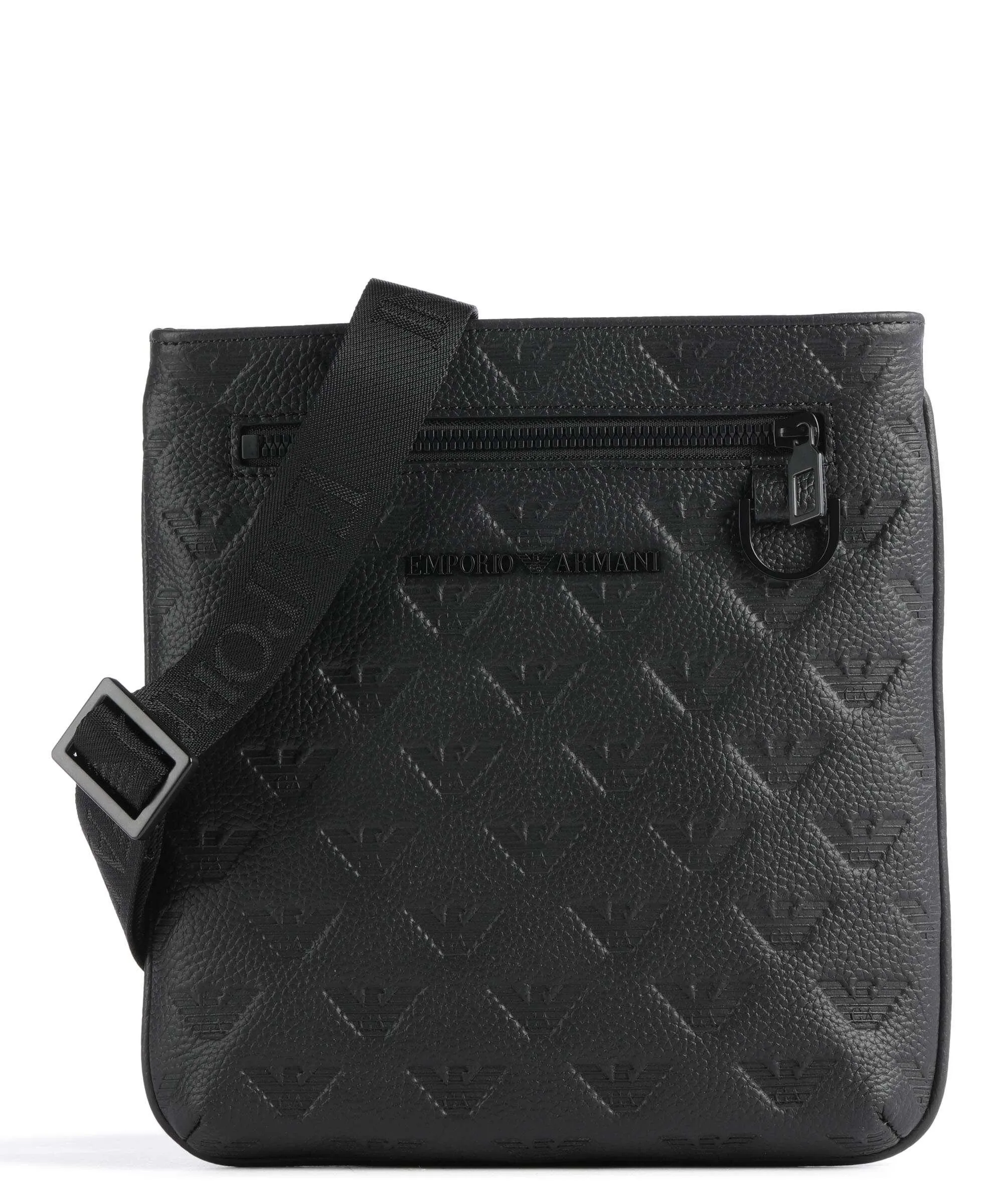  Emporio Armani New Minorca Borsa a tracolla pelle di vacchetta grana nero  