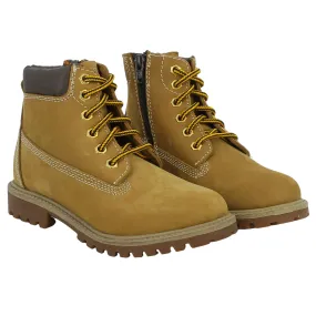 Grunland  Scarponcino in nabuk ocra con zip 