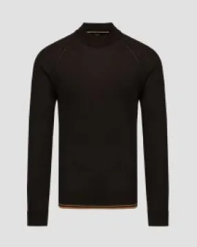 Maglione nero in lana da uomo Hugo Boss Perfino
