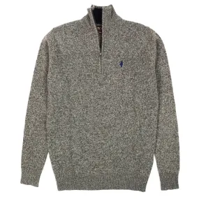 MCS maglione uomo zip 1/4 colore green moulinè