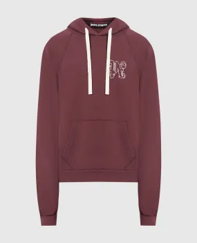 Palm Angels Felpa bordeaux con monogramma PMBB136E23FLE001