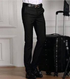 Pantaloni da uomo dritti da uomo slim fit da uomo, da uomo, da cerimonia, da cerimonia, da ufficio, sottili, grigio chiaro