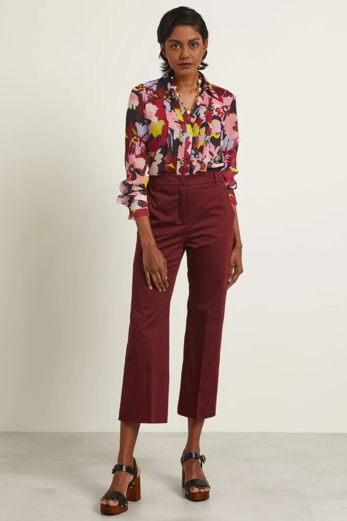 Pantaloni in raso di cotone