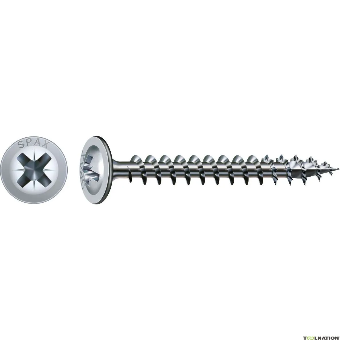 SPAX 0281010450402 Vite universale 4,5 x 40 mm, testa della piastra posteriore, croce PZ2, filettatura intera, WIROX - 1000ST