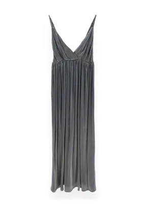 Vestito donna spalmato LAW103 grigio argento